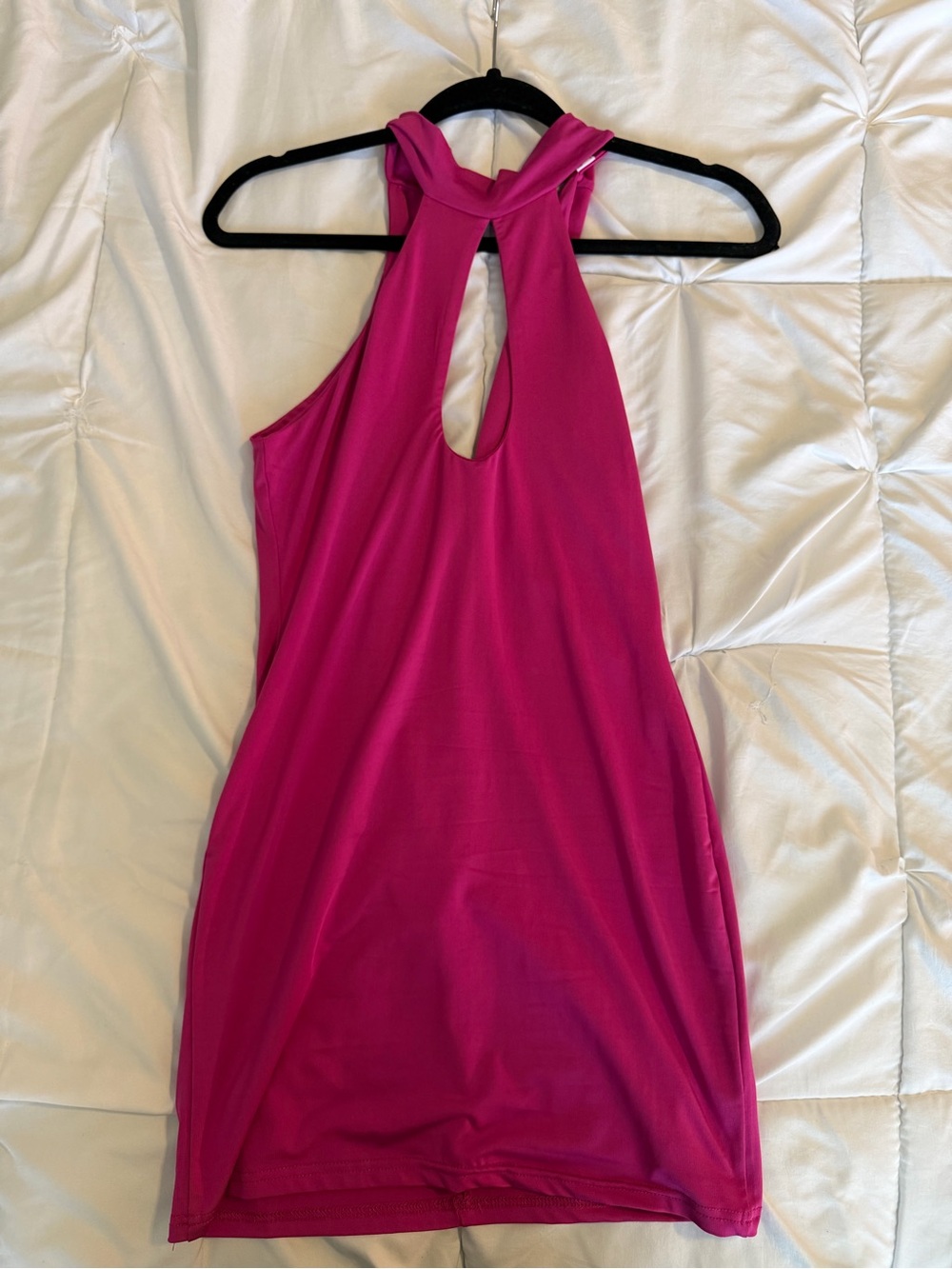 That’s So Fetch Hot Pink Halter Keyhole Bodycon Mini Dress Size 6